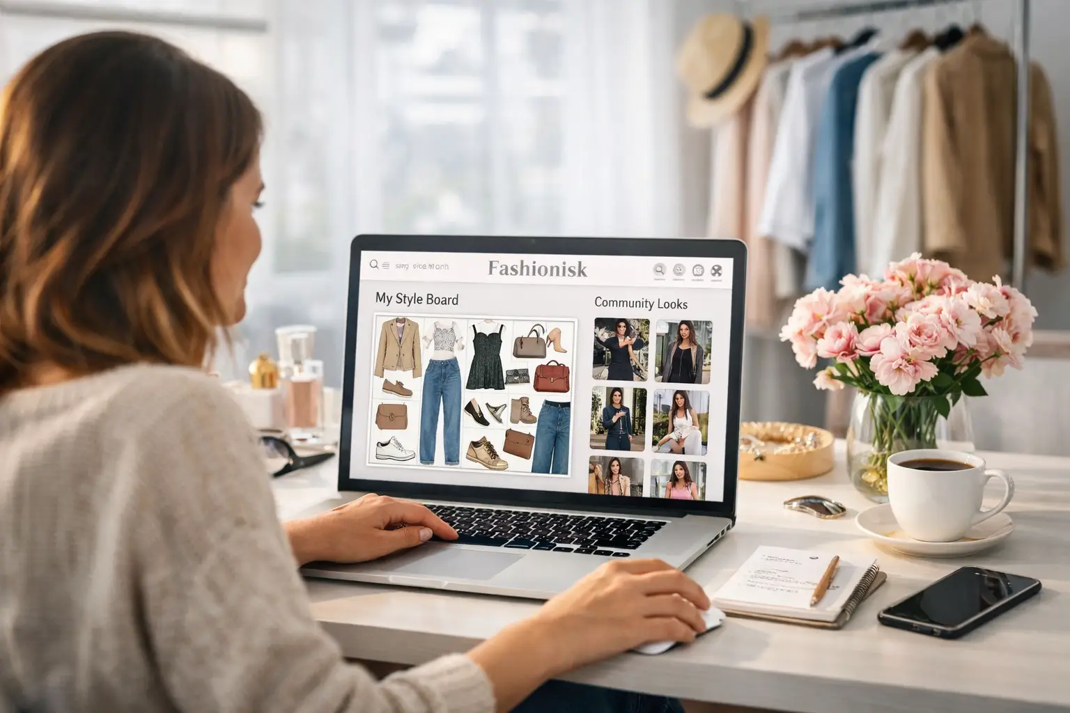 Planning outfits with Fashionisk online